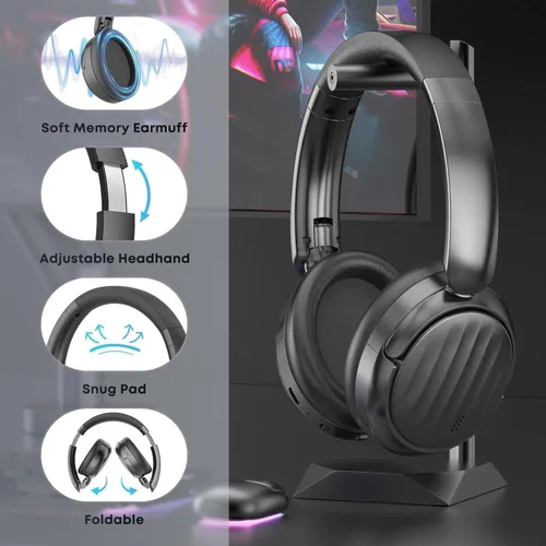 Vista 5 de Auriculares Bluetooth, auriculares híbridos con cancelación activa de ruido
