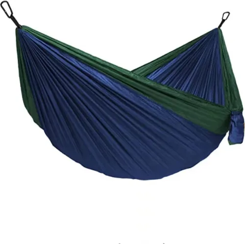 Vista 54 de Hamaca doble ajustable de capacidad de 550 libras con soporte de acero resistente de 10 pies, incluye funda de transporte portátil, fácil de Azul