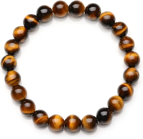 Vista 2 de Ojo de Tigre Piedra pulsera Meditación Mala Energía Reiki Healing Bangle elástico Stretch Bracele