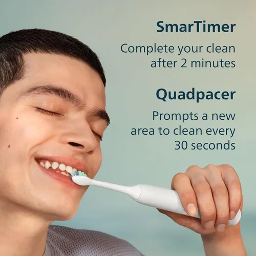 Vista 7 de Philips Sonicare 4100 HX3681/24 - Cepillo de dientes eléctrico recargable con sensor de presión, color negro 700% More Plaque Removal¹, Pressure
