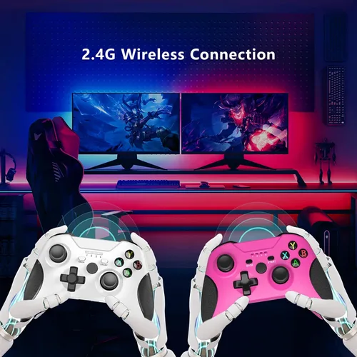 Vista 5 de DYONDER Xbox One Wireless Controller, Game Controller Gamepad 2.4GHZ Game Controller Compatible with Xbox OneOne SOne XOne Series XSElitePC Windows