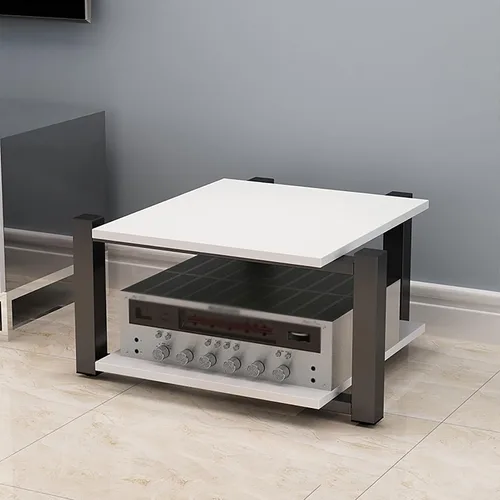 Vista 20 de Soporte para medios AV, estantería audiovisual, gabinete estéreo, torre de estante de audio, gabinete de consola de reproductor de discos, estantes