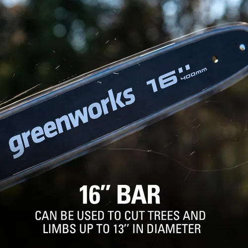 Vista 4 de Greenworks Motosierra inalámbrica sin escobillas de 40 V y 16 pulgadas (Gen 2)