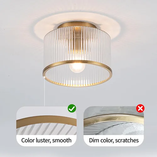 Vista 7 de MAYNA Moderna lámpara de techo dorada, luminarias de pasillo de 1 luz para montaje en techo, regulable, accesorios de iluminación para vestíbulo