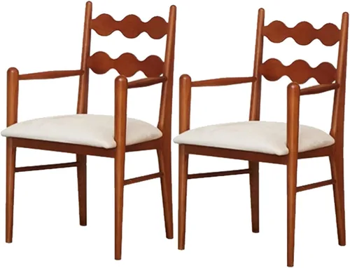 Vista 29 de Sillas de comedor tapizadas, silla de cocina con respaldo, silla de sala de estar con brazos versátil asiento de comedor de granja, sillas