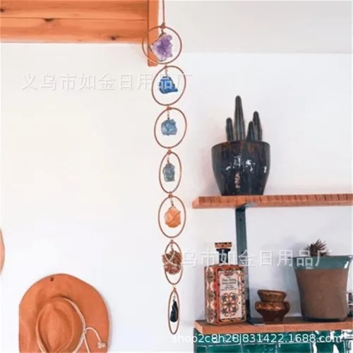 Vista 3 de Piedras preciosas de cristal de chakra crudo, decoración de pared de piedras preciosas de cristal crudo, adorno colgante de meditación, decoración