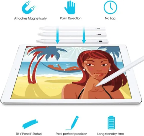 Vista 3 de Lápiz óptico para iPad con sensibilidad a la inclinación y rechazo de palma, lápiz activo compatible con Apple iPad Pro de 11/12.9 pulgadas, iPad