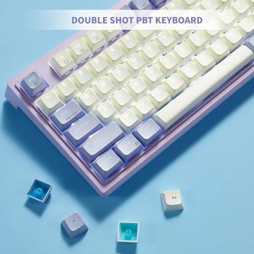 Vista 4 de Hexgears Teclado mecánico M4, 96% 99 teclas, teclado con cable intercambiable en caliente, teclado para juegos con cable macro compacto, teclados