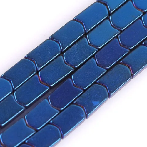 Vista 15 de Cuentas de hematita para hacer joyas, piedras preciosas semipreciosas de 0.394 x 0.551 in, color azul con revestimiento metálico, 15 pulgadas JOE