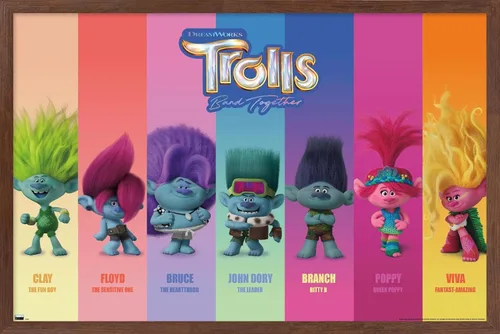 Vista 10 de Trends International Trolls: Band Together - Póster de pared Perfect Harmony, 22.4 pulgadas de largo x 14.7 pulgadas, versión enmarcada de madera