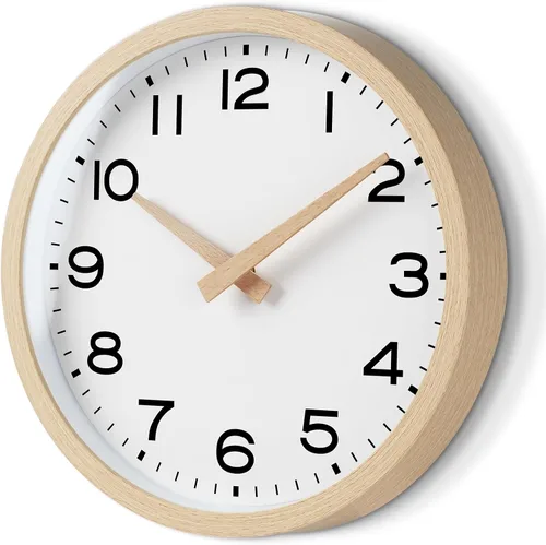 Vista 12 de AKCISOT - Reloj de pared de 8 pulgadas, silencioso, funciona con pilas, color negro