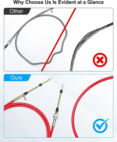 Vista 5 de 80833 - Cable de cambio para palanca de cambios B&M con extremo de ojal, cable de cambio de transmisión automática de 5 pies de largo AF72-1002