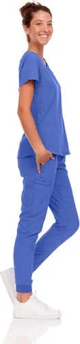 Vista 8 de Natural Uniforms Conjunto de ropa quirúrgica elástica para mujer con tallas regulares y pequeñas