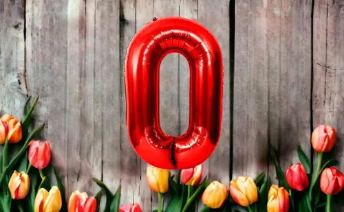 Vista 2 de Globos de cumpleaños de 40 pulgadas con popote inflable, decoración de parte de color rojo, globos largos 53448 (0)