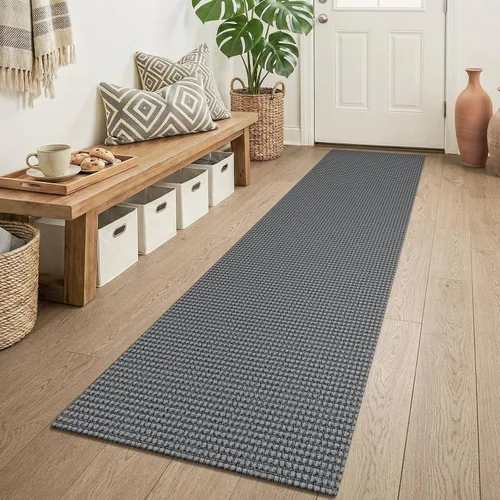 Vista 137 de KOZYFLY - Tapete para puerta de interior, lavable, pequeña, antideslizante, con respaldo de goma, felpudo de algodón para el hogar, color negro