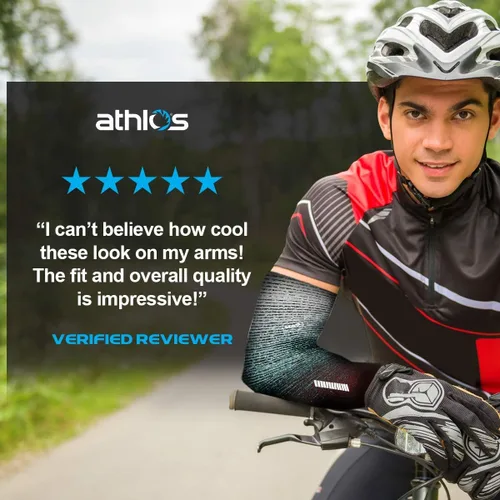 Vista 4 de athlos - Calentadores de brazos para ciclismo, correr y protección solar - Para hombres y mujeres