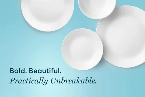 Vista 3 de Corelle Platos de Pan Resistentes a las Astillas, 8 Piezas, Sand Sketch