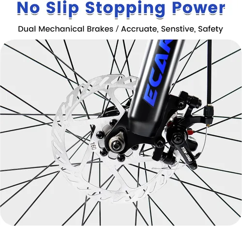 Vista 7 de 26 27.5 inch Mountain Bike Full Suspension, 21-Speed Steel Frame for Men & Women, Mechanical Disc Brakes Mens Mountain Bike, Outdoor Cycling