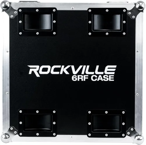 Vista 4 de Rockville Funda de carga para carretera 6Rf para (8) luces de batería par 6Rf, diseño apilable, espuma a prueba de golpes, ruedas integradas