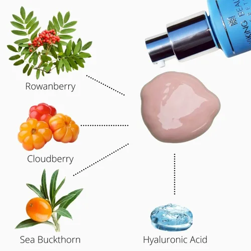 Vista 2 de Crema de día – Crema facial antienvejecimiento con bayas antioxidantes nórdicas – Hidratante facial con ácido hialurónico para reponer la humedad