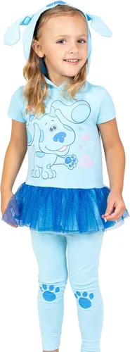 Vista 2 de Blues Clues You Disfraz de cosplay azul para niñas vestido de camiseta leggings de bebé a niño pequeño
