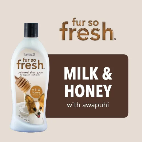 Vista 3 de Sergeant's Fur-So-Fresh - Champú de avena para el aseo de perros, 18 onzas Ideal para pieles sensibles, aroma a leche y miel, producto de baño