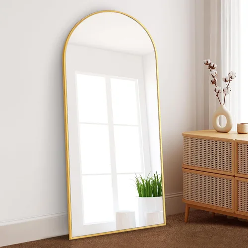 Vista 22 de Dolonm Espejo de longitud completa de 65 x 22 pulgadas, espejo de pie de diseño moderno, espejo de cuerpo completo para sala de estar, dormitorio