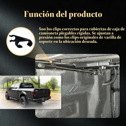 Vista 5 de 2 clips de cubierta Tonneau 351B0024 Sustituto para clips de varilla