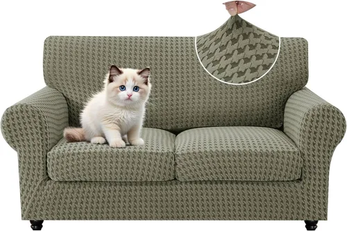 Vista 26 de MAXIJIN 2 fundas elásticas para sillón de sala de estar, fundas gruesas y suaves con brazos para perros, mascotas, protector de sofá individual
