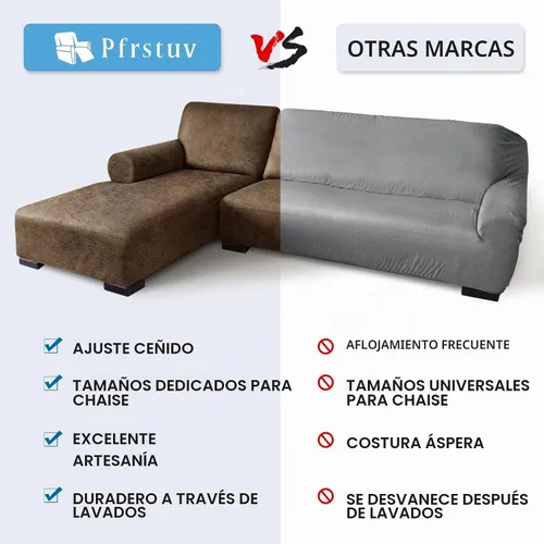 Vista 5 de Fundas para sofá seccional, funda para sofá con aspecto de cuero forma de L, 2 piezas, funda elástica suave para sofá seccional, protector de Marrón