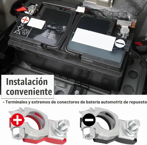 Vista 6 de 2 terminales de batería de automóvil compatibles con Nissan Altima Maxima, conectores de terminal de batería de cobre para extremos de cable de 2