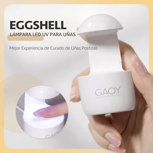 Vista 2 de GAOY Mini Luz UV para Uñas de Gel, Pequeña Luz de Curado, Lámpara de Uñas LED en Forma de Cáscara de Huevo, Curado Rápido, Blanco Portable Travel