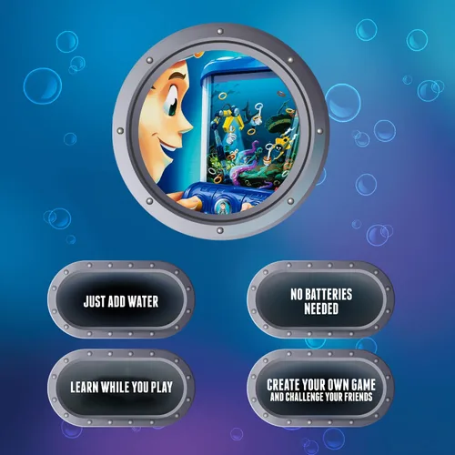 Vista 5 de CLAWSOME! Submarings - Juego de agua portátil Mini anillo oceánico retro para lanzar juguetes STEM para adultos, niñas y niños de 6 a 12 años