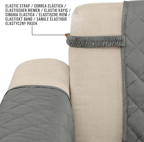 Vista 4 de Utopia Bedding Funda reversible para sofá de 3 plazas, resistente al agua, protector de muebles con varillas de espuma y correas elásticas