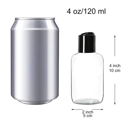 Vista 2 de Youngever Paquete de 12 recipientes vacíos de 4 onzas con tapa de disco, botellas de plástico con tapa abatible superior de disco, botellas