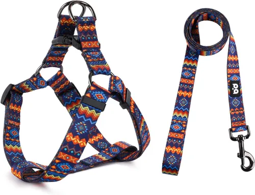 Vista 10 de QQPETS Juego de correa de arnés para perro, ajustable, resistente, sin tirones, arnés halter para perros de razas pequeñas, medianas y grandes, clip