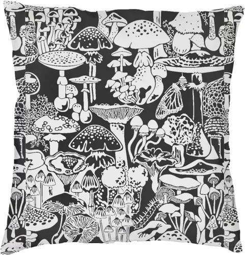Vista 8 de ASYG Funda de cojín de hongos de 18 x 18 pulgadas, diseño de doble cara
