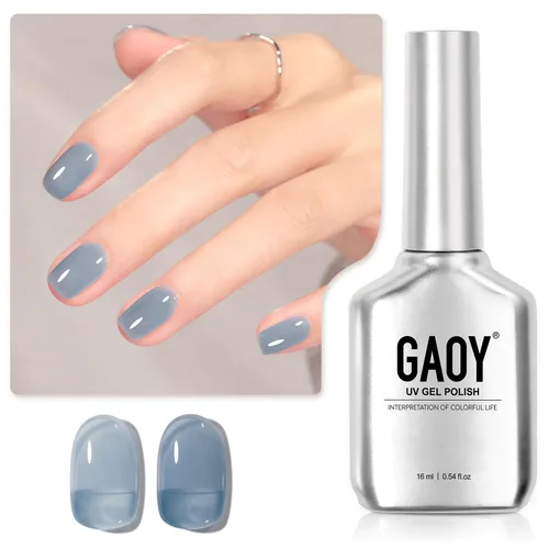 Vista 12 de GAOY Esmalte de uñas de gel color lila nude, 16ml, esmalte de gel neutro traslúcido que se quita con remojo, curado con luz UV para arte de uñas