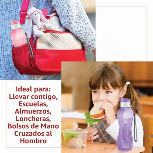 Vista 4 de MILTON Botella de agua para niños, reutilizable, a prueba de fugas, de 17 onzas, paquete de 4 botellas de plástico de boca ancha, botella grande