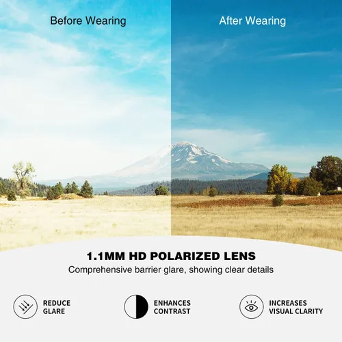 Vista 3 de Tramean Gafas de sol polarizadas deportivas para hombres y mujeres conducir pesca béisbol ciclismo 100 protección UV gafas de sol envolventes
