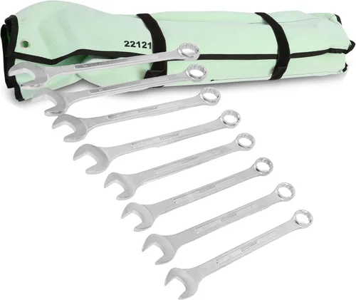 Vista 11 de OEMTOOLS 22101 Juego de llaves combinadas SAE Jumbo de 5 piezas, juego de llaves combinadas grandes, tamaños SAE Box End Metric Wrench Set, 15°