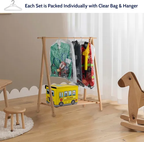 Vista 5 de TopTie 4 juegos de disfraces para niños con caja de regalo para niños de 3 a 7 años, uniformes de disfraces para niños, bombero, médico y cirujano