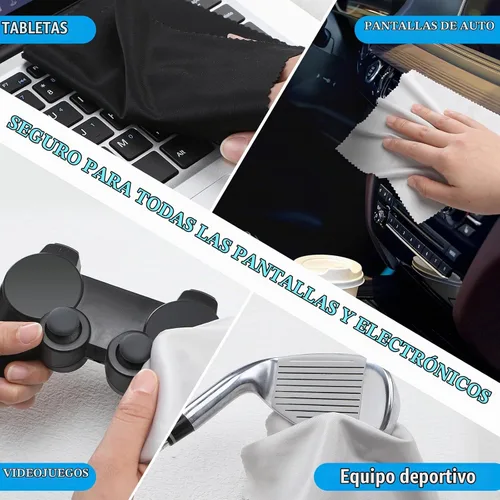 Vista 7 de Paquete de 200 paños de microfibra para lentes, paños de limpieza