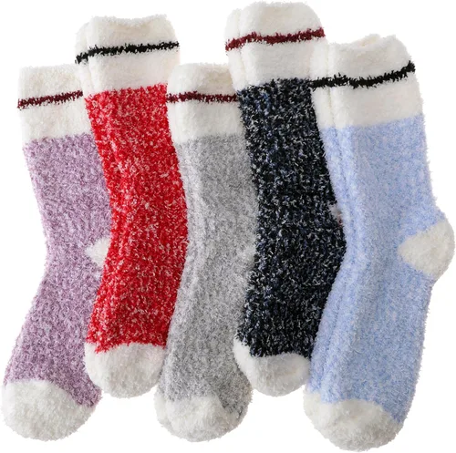 Vista 26 de EBMORE Calcetines mullidos para mujer, esponjosos, acogedores, cómodos, de felpa, cálidos, para invierno, para dormir, para el hogar, calcetines