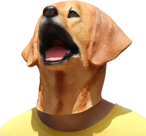 Vista 6 de PartyHop - Máscara Labrador - Máscara de látex para cabeza de perro de Halloween