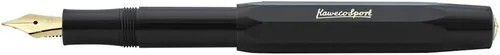 Vista 4 de Kaweco Pluma Estilográfica Sport Classic Negro, Punta Fina Deporte Octogonal Clip Oro.