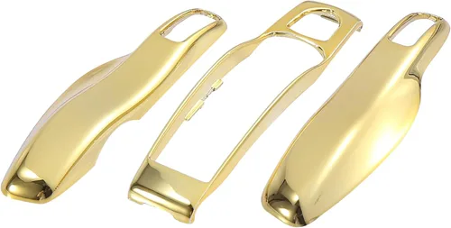 Vista 5 de X AUTOHAUX Carcasa de plástico galvanizada para llave de coche en tono dorado para Porsche Cayenne Panamera Macan