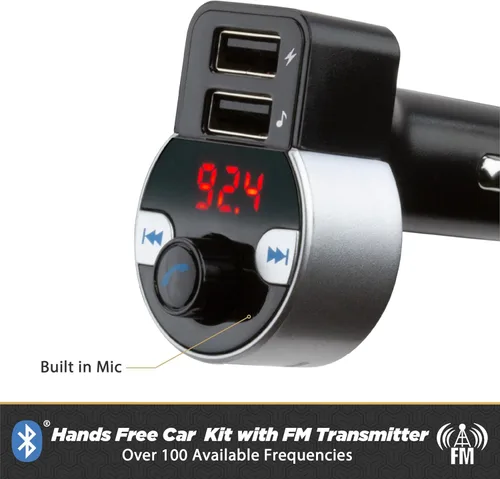 Vista 3 de Scosche SBTFM4-XCES0 Select Bluetooth 5.0 Kit de coche Transmisor FM con pantalla LED digital y puertos de carga duales