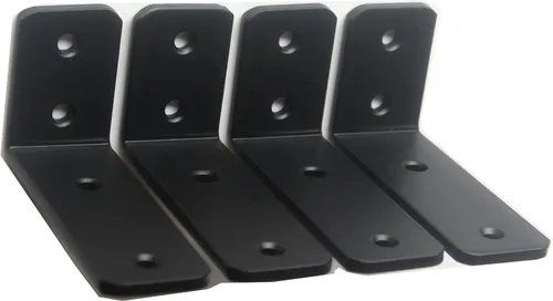 Vista 16 de Paquete de 2 soportes de estante en L de 6 pulgadas de largo x 4 pulgadas de alto x 1.5 pulgadas de ancho, 5 mm de grosor, soportes de estante