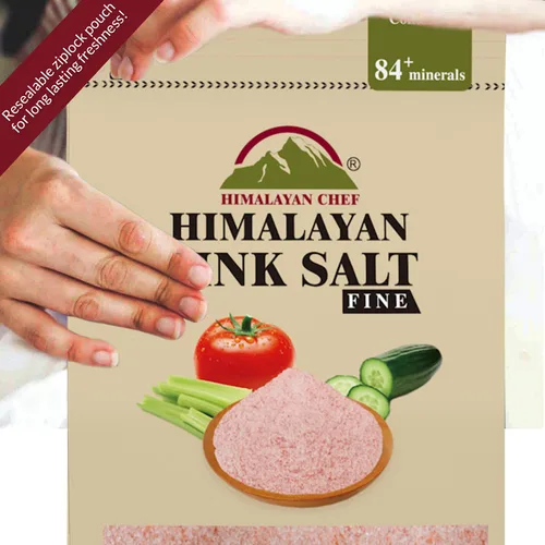 Vista 9 de Himalayan Chef - Sal rosa del Himalaya, grano fino, bolsa de 2 libras